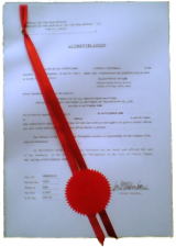 フィリピン大使館の認証が完了した登記簿謄本